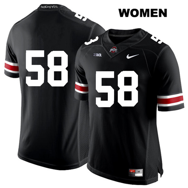 Ohio State Buckeyes Women's Joshua Alabi #58 White Number Black Authentic Nike No Name College NCAA Stitched Football Jersey KJ19R26OZ